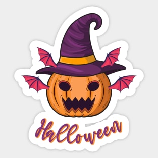 Halloween scary evil pumpkin funny pumpkin head Sticker